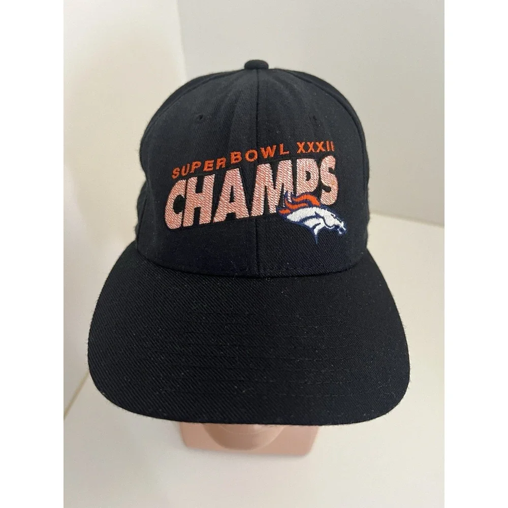 Vintage New Era Denver Broncos Super Bowl XXXII Champions Snapback Hat Black
